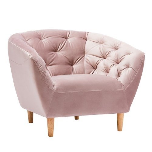 丝绒椅Rose Pink Velvet 1 Seater Chair
