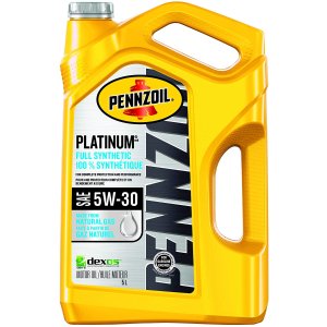 史低价：Pennzoil Platinum 0W-20/5W-20/5W-30 全合成机油 5升