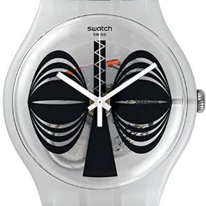 Swatch白色中性手表 半透明表带 夏天薅纯纯大白菜