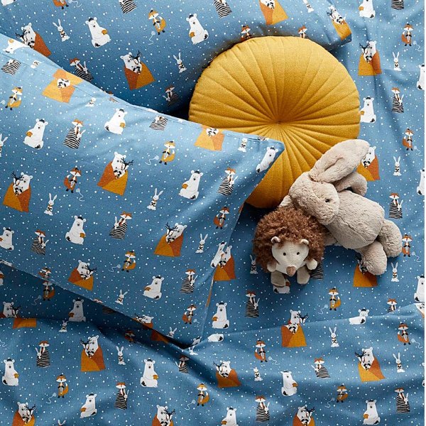小动物法兰绒床单+枕套