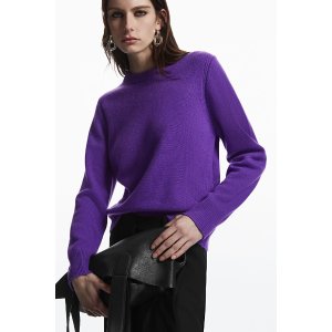 COS100%羊绒紫色羊绒毛衣