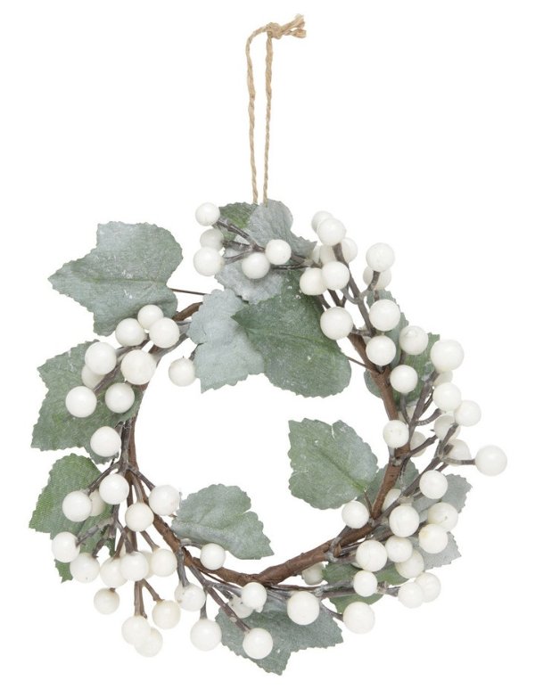 Eucalyptus White Berry Wreath With Plastic Foliage