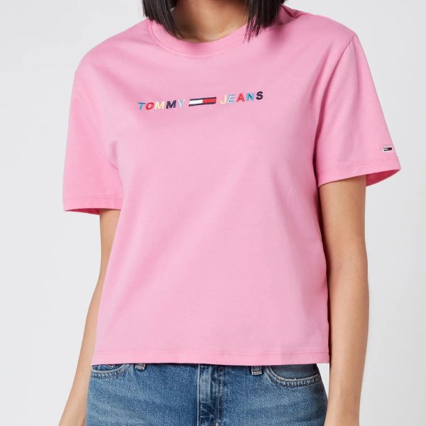 粉色logoT恤