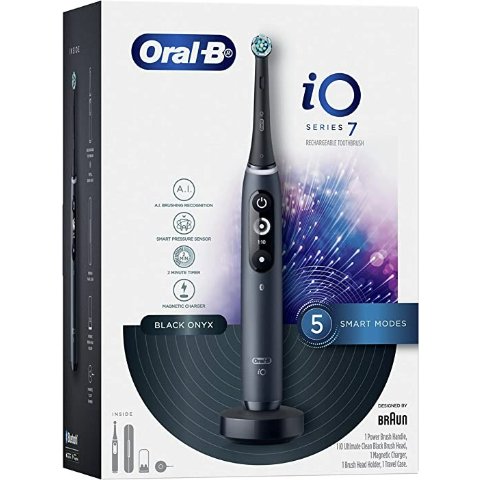 iO 7 Series Electric Toothbrush with Travel Case, Rechargeable, Black