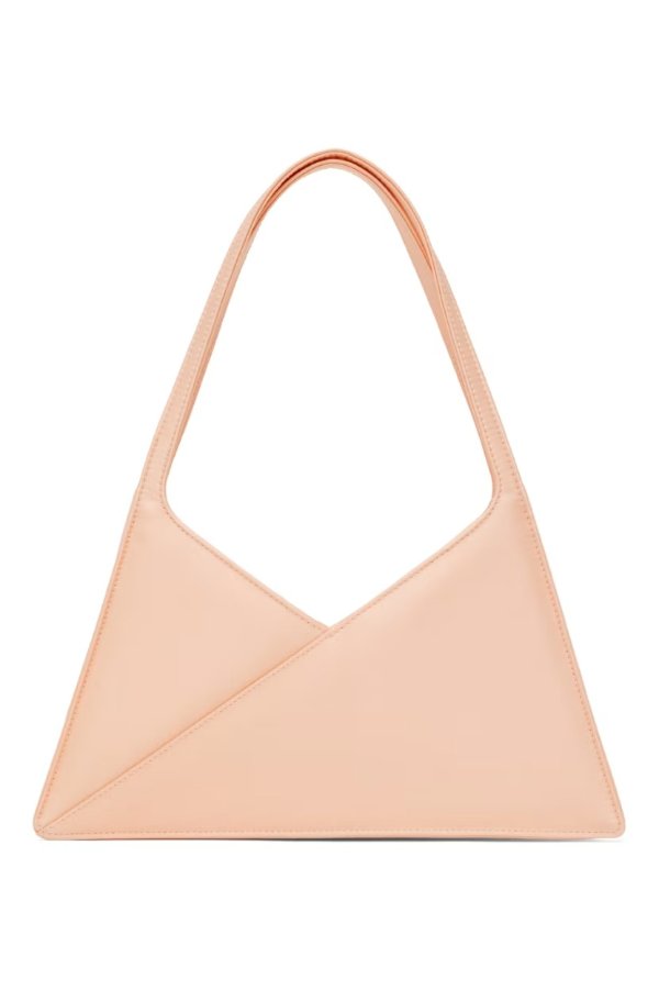橘粉色 三角单肩包