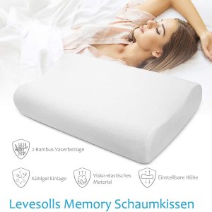 Levesolls 记忆枕 支撑颈椎 缓解压力 高度可调节 怎么睡都舒服