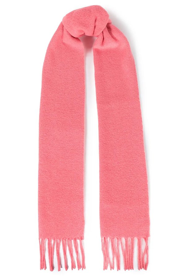 Fringed 粉色围巾
