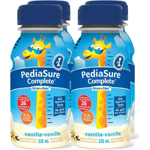 PediaSure Complete 儿童营养奶昔4 x 235 毫升，香草/巧克力