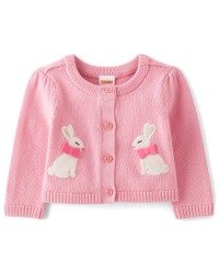 女婴刺绣兔子开衫