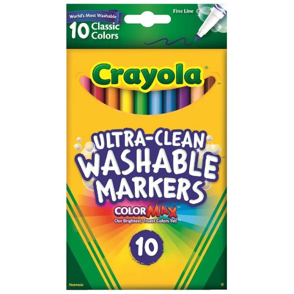 Crayola Ultra Clean 马克笔10支
