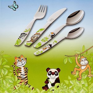 Zwilling 双立人不锈钢儿童餐具 4件套 虎年用小老虎餐具