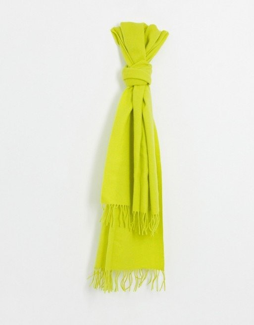 wool scarf in lime | ASOS