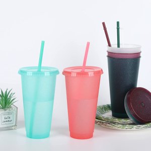 TSLBW 彩色塑料冷水杯 可循环使用、露营野餐简直爱不释手