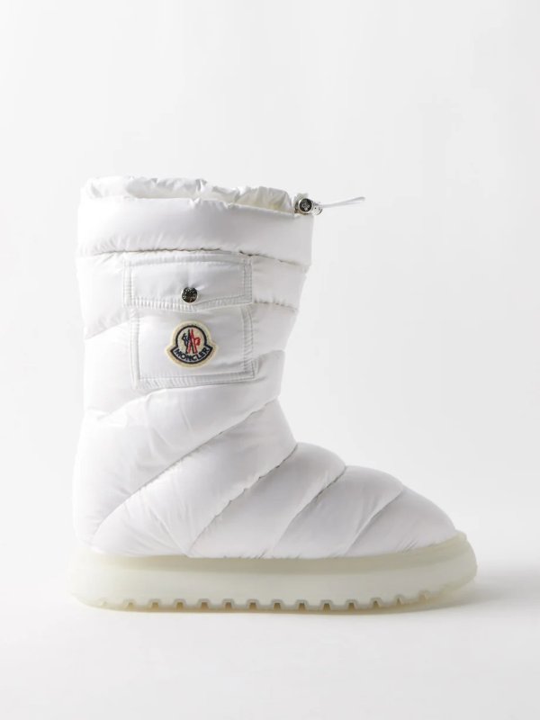 Gaia 口袋绗缝羽绒雪地靴 白色