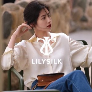 Lilysilk 官网大促 赵露思同款衬衫€132 V领麻花毛衣€83.4