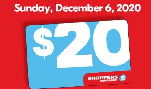 Shoppers 12月6日店内满$75送$20礼卡Shoppers 12月6日店内满$75送$20礼卡