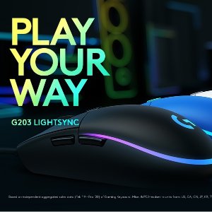 罗技 G203 Lightsync 游戏鼠标 经典升级