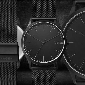 新年礼物：Skagen 男士 极简超薄不锈钢石英手表
