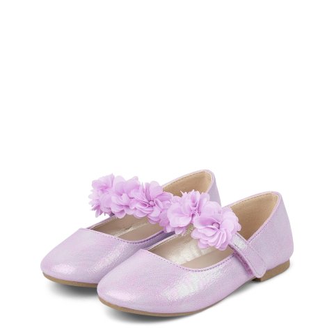 女童花卉芭蕾平底鞋 