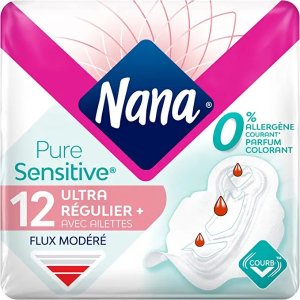 Nana4件额外95折！0过敏原卫生巾 12片