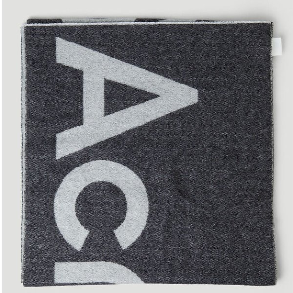 灰色logo围巾