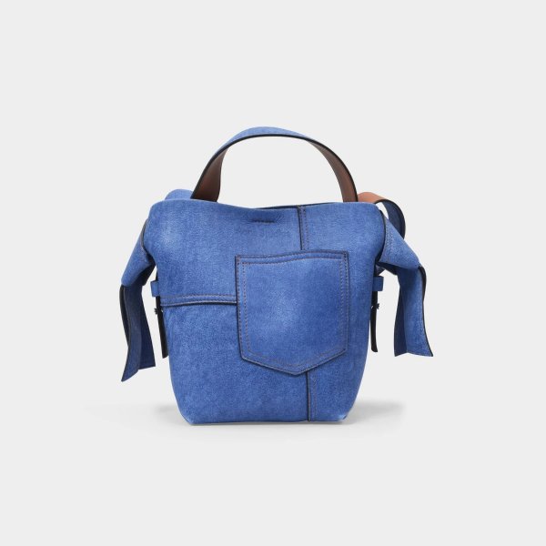 Musubi Mini Patchwork Bag in Blue Leather