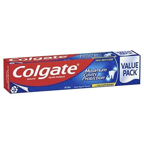 Maximum Cavity Protection Toothpaste, Value Pack 240g, Great Regular Flavour, for Calcium Boost