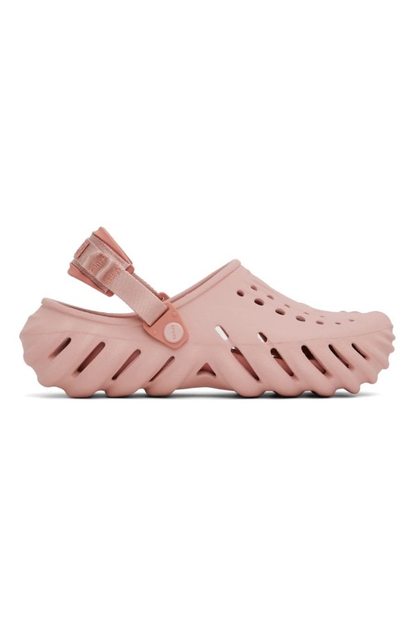粉色轮胎洞洞鞋