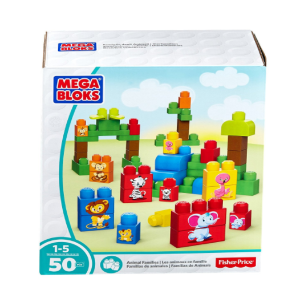 Mega Bloks 动物家庭大号儿童积木玩具50块装