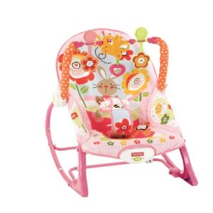 哄睡神器！Fisher-Price费雪 Infant to Toddler Rocker高级幼儿摇椅，粉色兔子图案