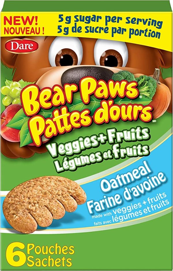 Bear Paws 低糖蔬菜水果燕麦饼干 168g