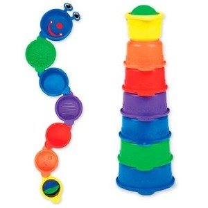 Munchkin 彩虹毛毛虫堆叠杯洗澡玩具