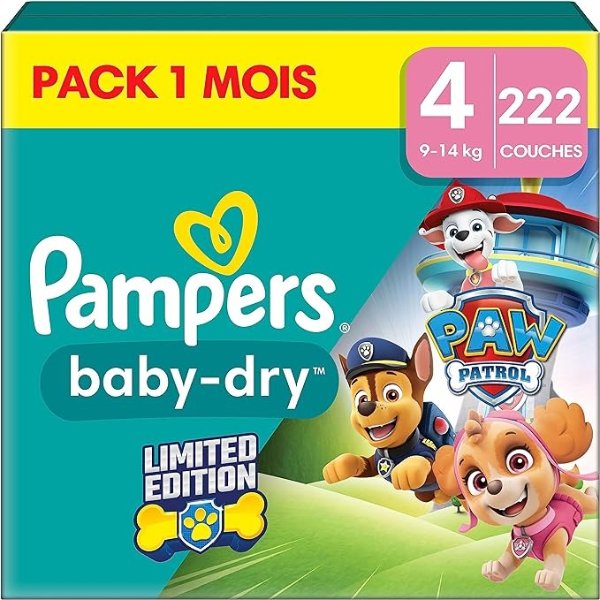 Pampers Baby-Dry 4号尿不湿 222 片 9kg - 14kg