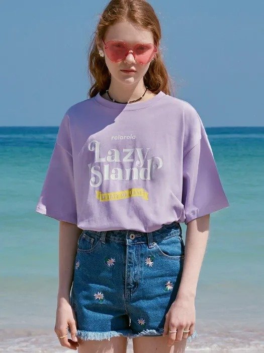 LAZY ISLAND 紫色短袖