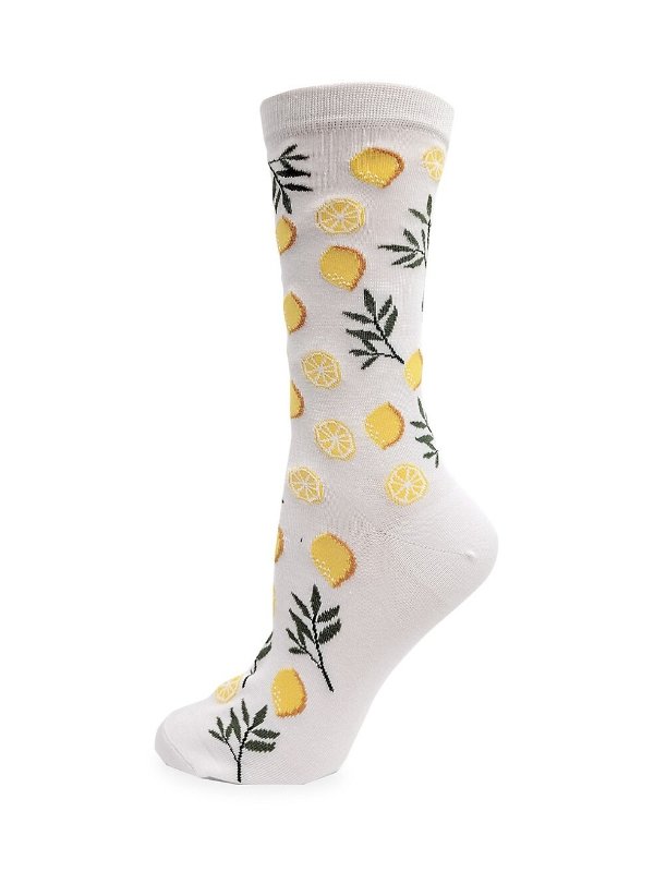 女款柠檬印花袜子