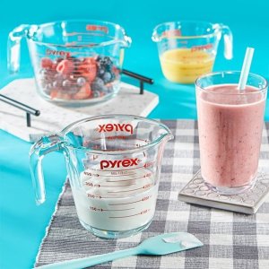 补货：Pyrex 300ml容量带刻度加厚玻璃杯 烘焙好帮手 烤箱/洗碗机友好