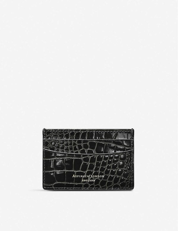 New Slim crocodile-effect leather cardholder