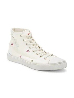 Star Print Canvas High Top Sneakers