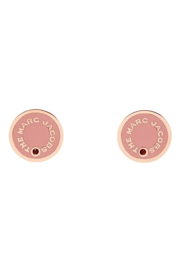 粉色圆盘耳钉