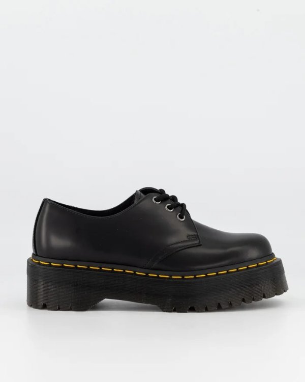 1461 QUAD 3 EYE SHOE BLACK POLISHED SMOOTH