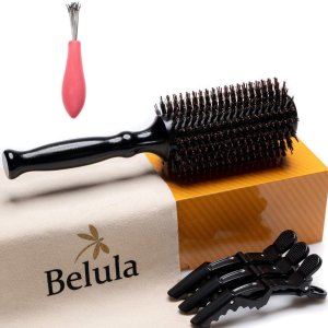 Belula 鬃毛圆形发梳 专业美发师的梳子 1梳头发顺滑有光泽