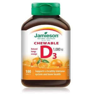 Jamieson 健美生VD3咀嚼片 桔子口味 支持骨骼、免疫系统健康