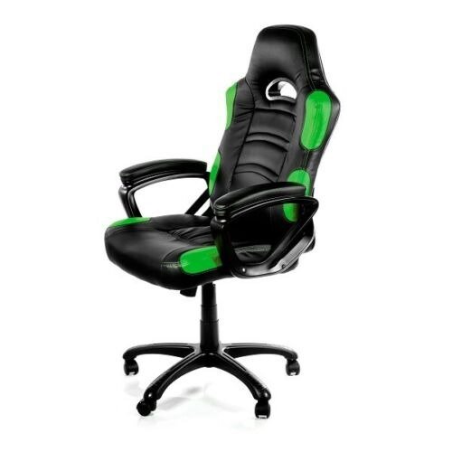 Black & Green Enzo Adjustable Ergonomic Motorsports Inspired Desk Chair