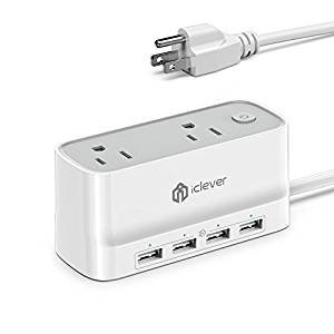 iClever 旅行必备多功能插线板，4个USB插口