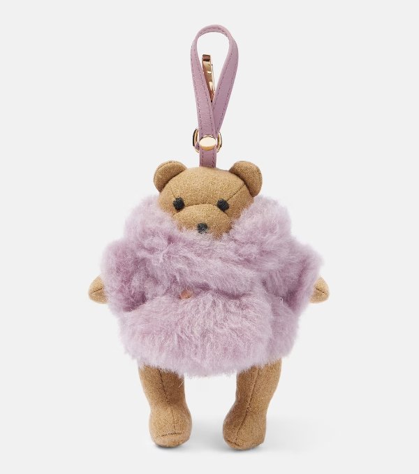 香芋紫色贵妇泰迪熊挂件