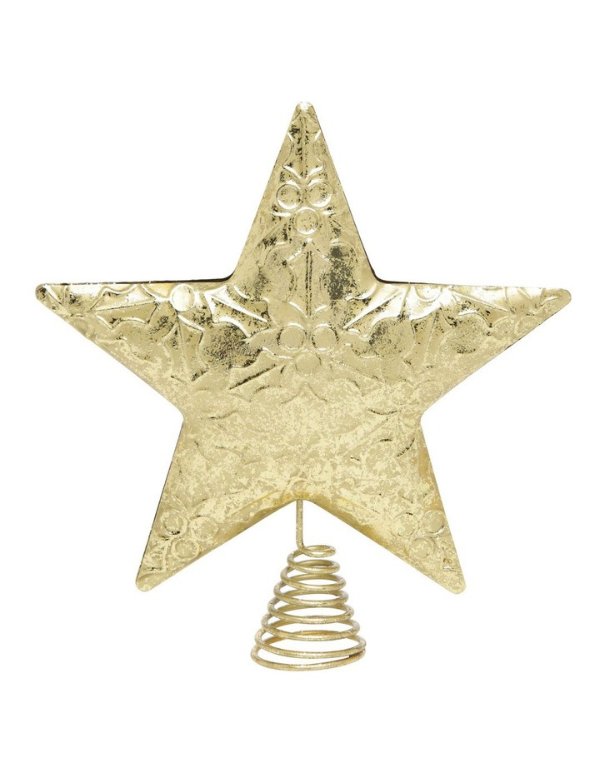 Heirloom Embossed Gold Star Tree-Topper装饰