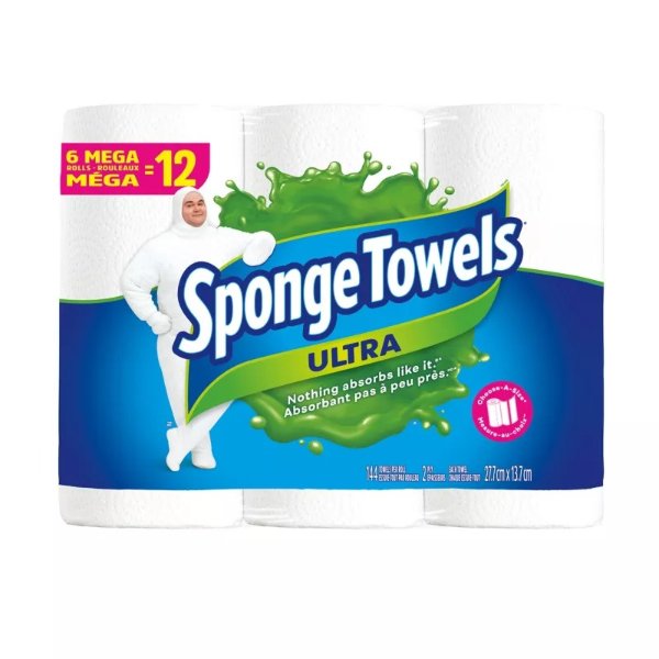 SpongeTowels 纸巾6卷 相当于普通12卷