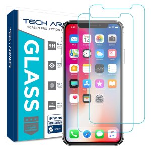 限今天：Tech Armor  iPhone X 高清屏防爆钢化玻璃膜 2张