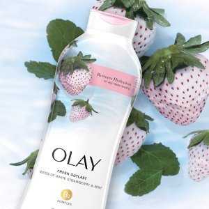 Olay 白草莓薄荷B3沐浴露 含烟酰胺 美白保湿 香甜草莓味