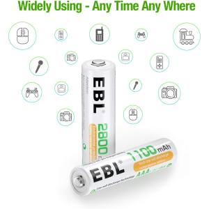 EBL 镍氢充电电池4+4只装 充放电高达1200次 损耗低